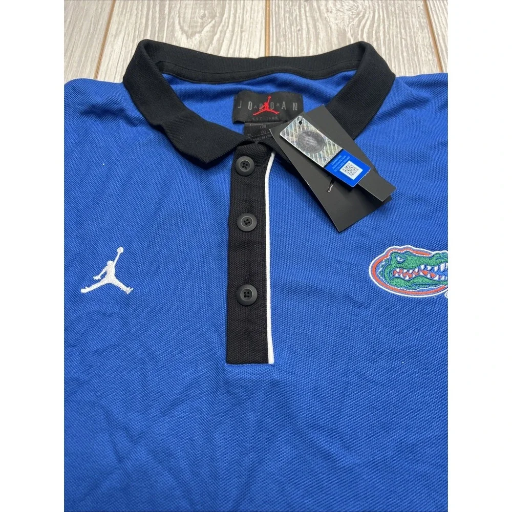 New Nike Jordan Mens Florida Gators Short sleeve Polo Size XL Blue